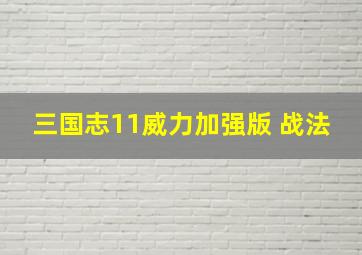 三国志11威力加强版 战法